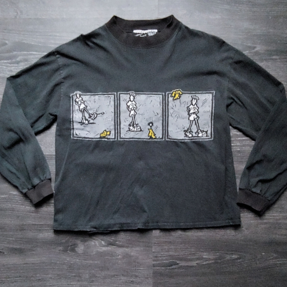 Vintage 1985 Fido Dido long sleeve black tee